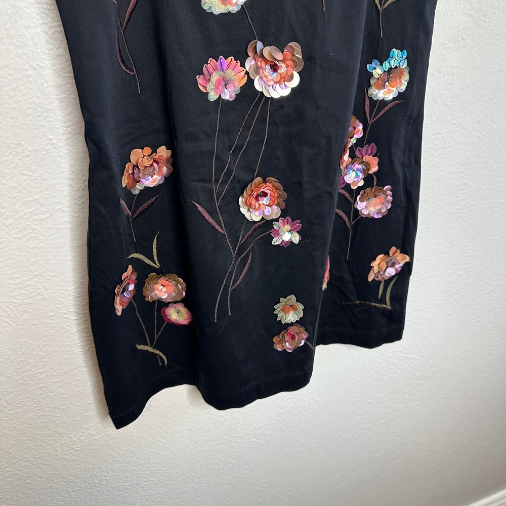 Anthropologie Maeve The Brynne 3D Spaghetti Strap Dress Floral Sequin Size 6 NWT - Picture 7 of 9